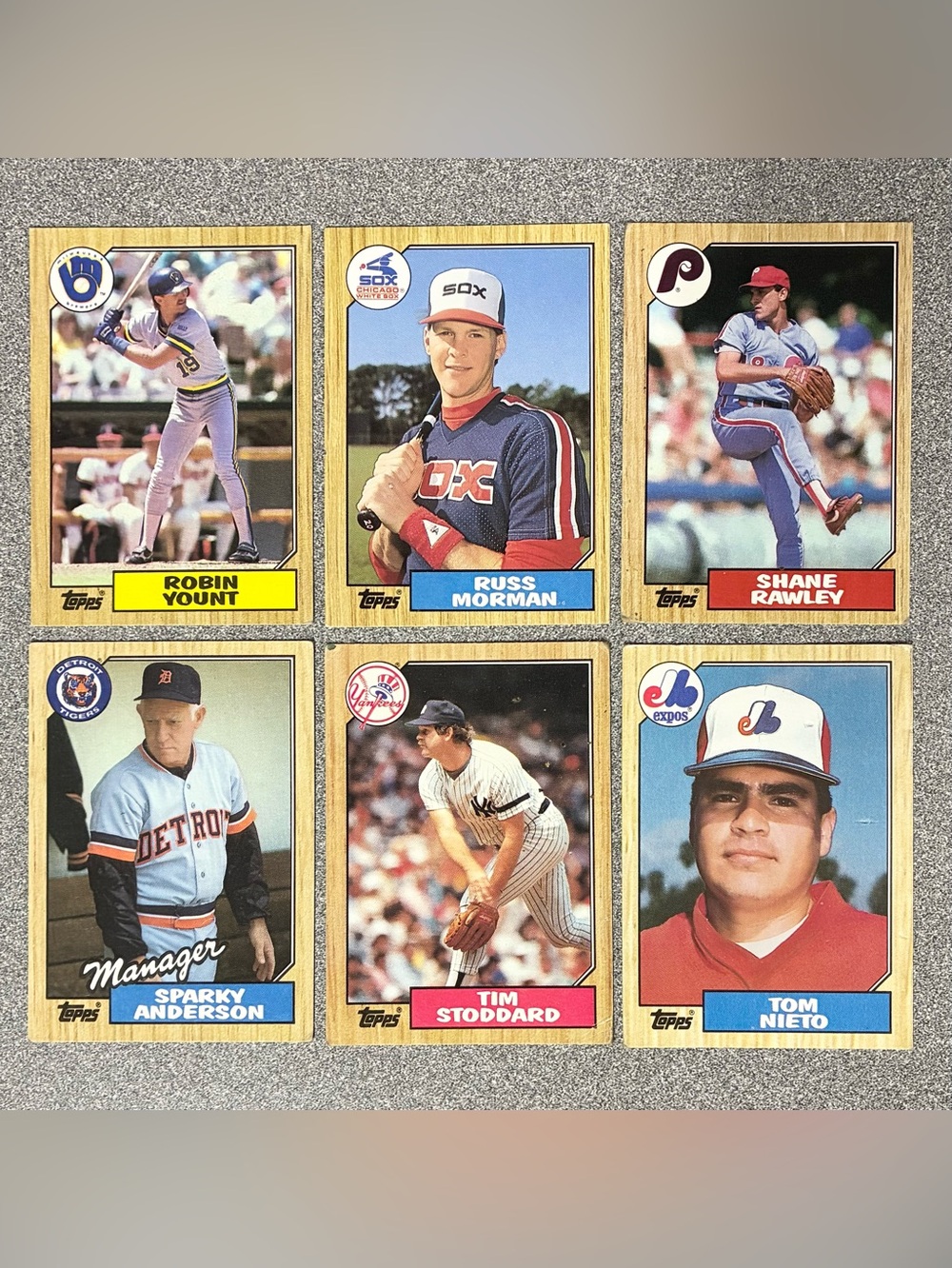 1987 Topps Baseball Cards - Set of 6